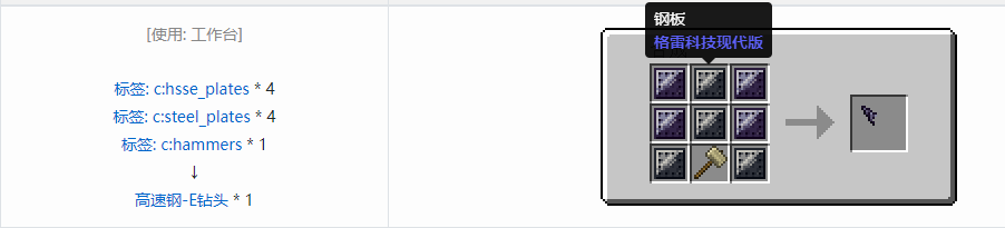 我的世界格雷科技现代版钻头合成表大全
