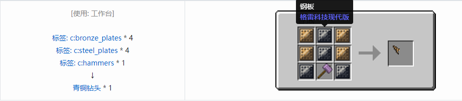 我的世界格雷科技现代版钻头合成表大全