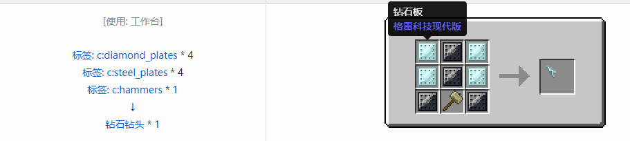 我的世界格雷科技现代版钻头合成表大全