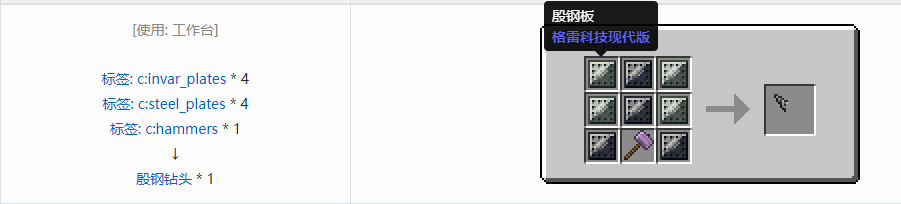 我的世界格雷科技现代版钻头合成表大全