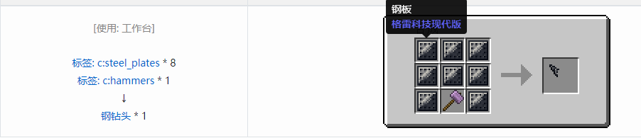 我的世界格雷科技现代版钻头合成表大全