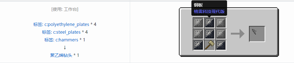 我的世界格雷科技现代版钻头合成表大全
