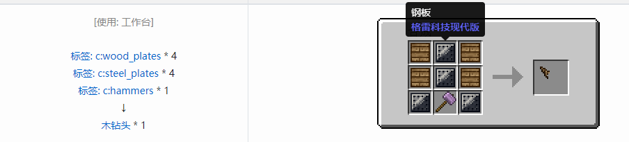 我的世界格雷科技现代版钻头合成表大全