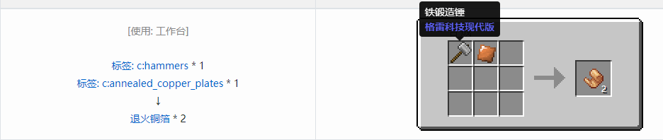 我的世界格雷科技现代版箔合成表大全
