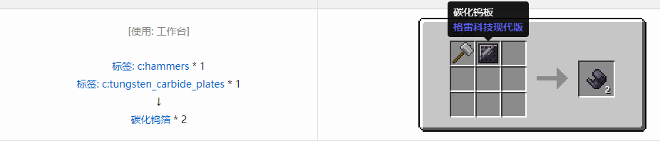 我的世界格雷科技现代版箔合成表大全