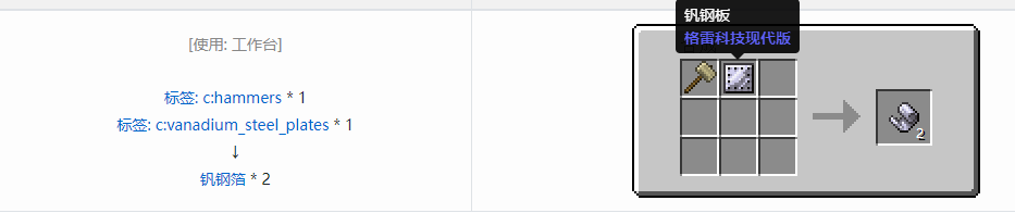 我的世界格雷科技现代版箔合成表大全