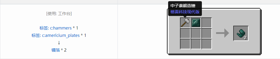 我的世界格雷科技现代版箔合成表大全