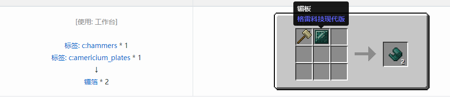 我的世界格雷科技现代版箔合成表大全