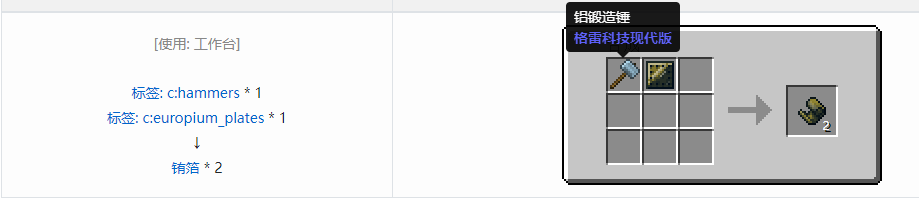 我的世界格雷科技现代版箔合成表大全