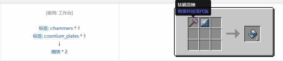 我的世界格雷科技现代版箔合成表大全