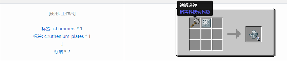 我的世界格雷科技现代版箔合成表大全