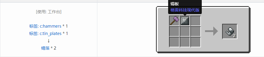 我的世界格雷科技现代版箔合成表大全
