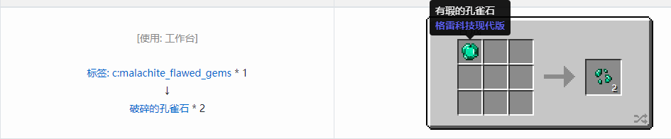 我的世界格雷科技现代版破碎宝石合成表大全