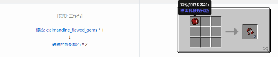 我的世界格雷科技现代版破碎宝石合成表大全