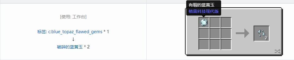 我的世界格雷科技现代版破碎宝石合成表大全