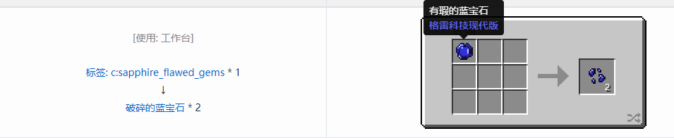 我的世界格雷科技现代版破碎宝石合成表大全