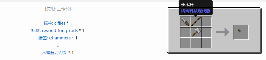 我的世界格雷科技现代版螺丝刀刀头合成表大全
