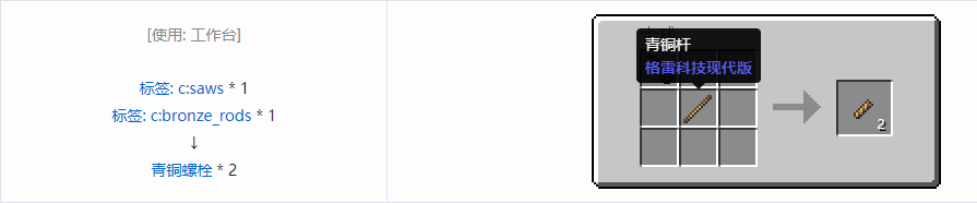 我的世界格雷科技现代版螺栓合成表大全