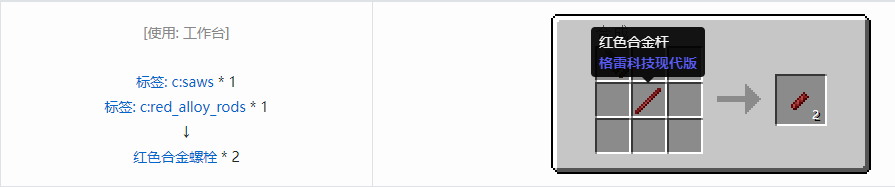 我的世界格雷科技现代版螺栓合成表大全