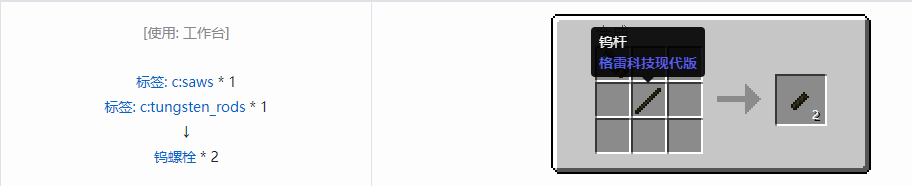 我的世界格雷科技现代版螺栓合成表大全