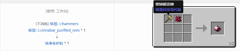我的世界格雷科技现代版洁净粉合成表大全