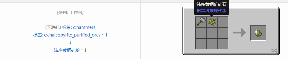 我的世界格雷科技现代版洁净粉合成表大全