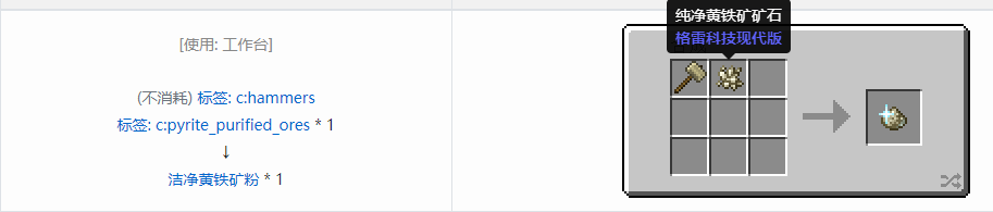 我的世界格雷科技现代版洁净粉合成表大全