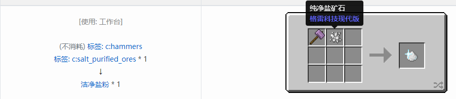我的世界格雷科技现代版洁净粉合成表大全