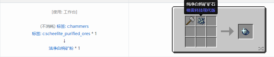 我的世界格雷科技现代版洁净粉合成表大全