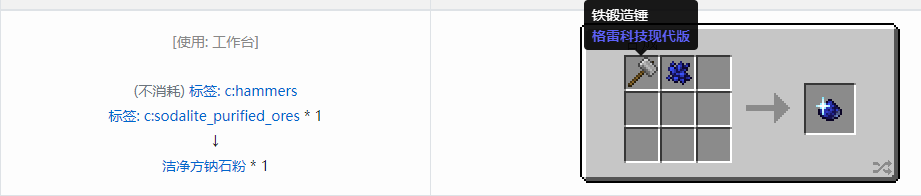 我的世界格雷科技现代版洁净粉合成表大全
