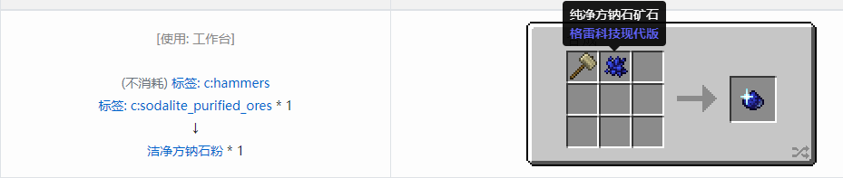 我的世界格雷科技现代版洁净粉合成表大全