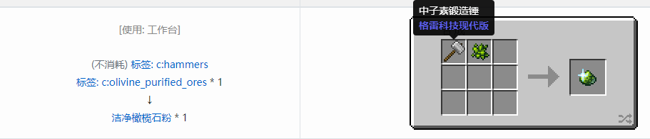 我的世界格雷科技现代版洁净粉合成表大全