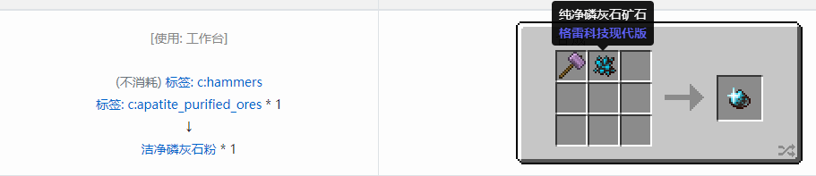 我的世界格雷科技现代版洁净粉合成表大全