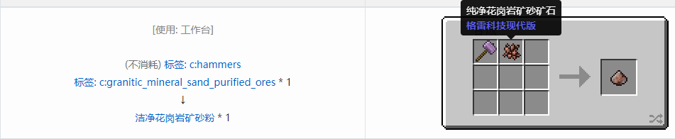 我的世界格雷科技现代版洁净粉合成表大全