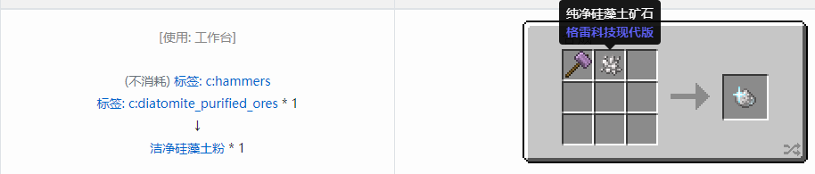 我的世界格雷科技现代版洁净粉合成表大全