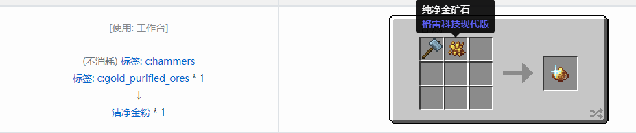 我的世界格雷科技现代版洁净粉合成表大全