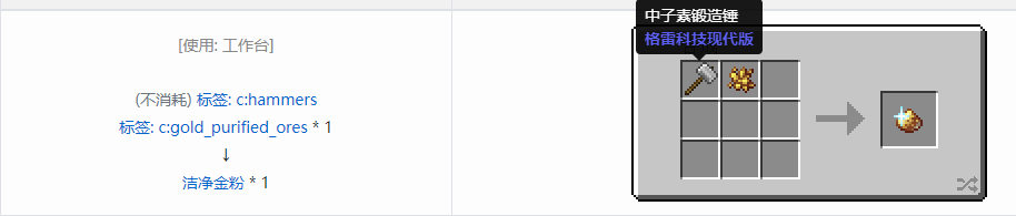 我的世界格雷科技现代版洁净粉合成表大全