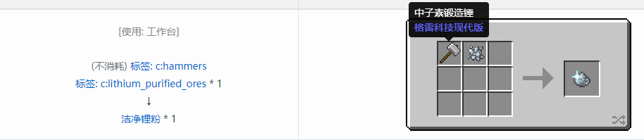 我的世界格雷科技现代版洁净粉合成表大全