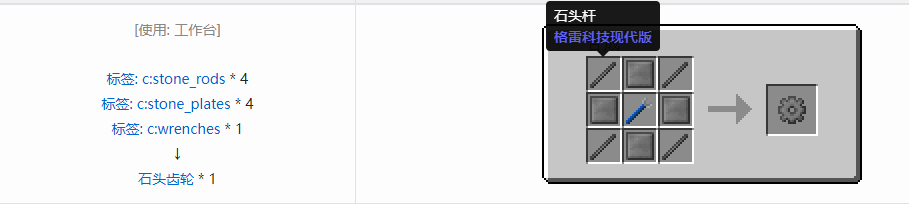 我的世界格雷科技现代版齿轮合成表大全