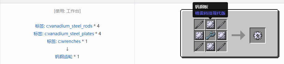 我的世界格雷科技现代版齿轮合成表大全