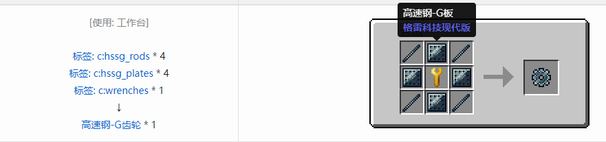 我的世界格雷科技现代版齿轮合成表大全