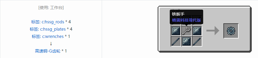 我的世界格雷科技现代版齿轮合成表大全