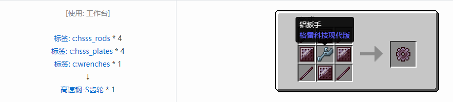 我的世界格雷科技现代版齿轮合成表大全