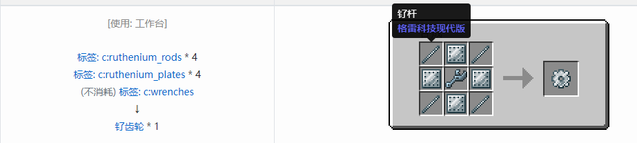 我的世界格雷科技现代版齿轮合成表大全