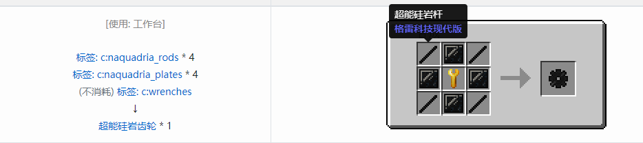我的世界格雷科技现代版齿轮合成表大全