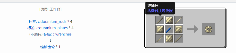 我的世界格雷科技现代版齿轮合成表大全