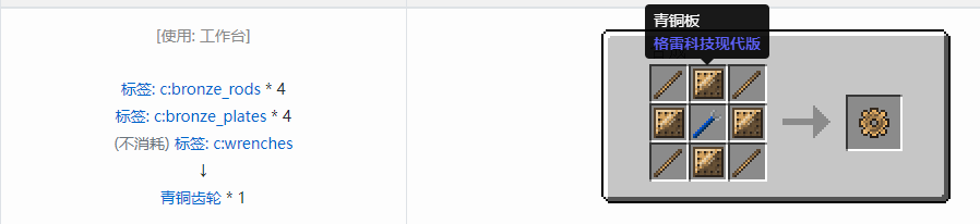 我的世界格雷科技现代版齿轮合成表大全