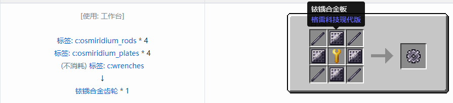 我的世界格雷科技现代版齿轮合成表大全
