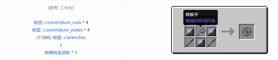 我的世界格雷科技现代版齿轮合成表大全