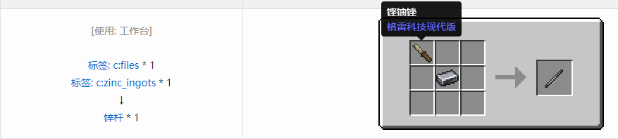 我的世界格雷科技现代版杆合成表大全